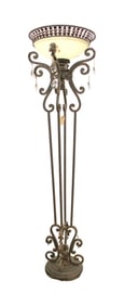 Fancy italian quartz prism and scroll metal floor lamp