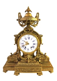 Fantastic antique french bronze ornate mantle clock