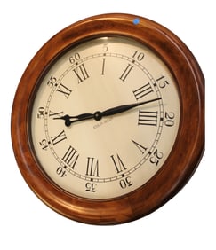 Ethan Allen mahogany case 25" diameter quartz wall clock