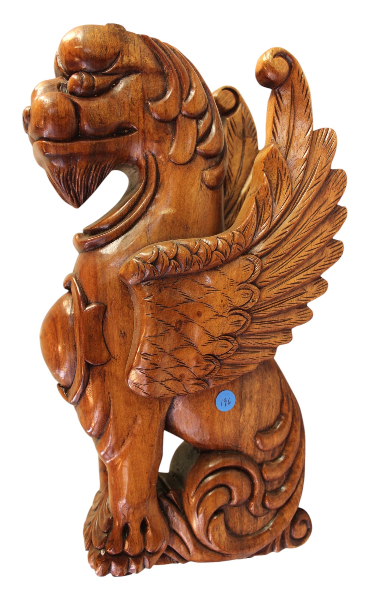 Hand carved mahogany wing griffin (1 of 8)