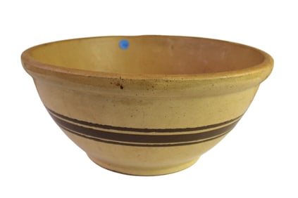 Antique banded mixing bowl. 6.5"h x 15"