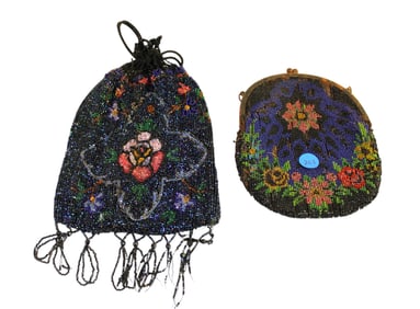 2 vintage beaded purses