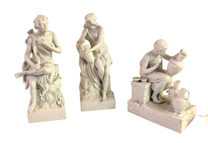3 vintage German bisque figurines