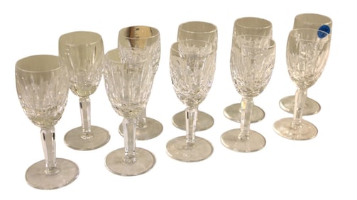 Set of 10 Waterford lead crystal cordials