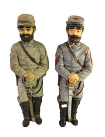 Pair of CSA Calvary vintage statues