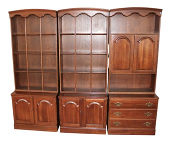 Vintage Ethan Allen solid cherry 6 piece wall cabinet