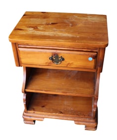 Vintage nightstand Unique Furniture Makers 3 tier knotty pine
