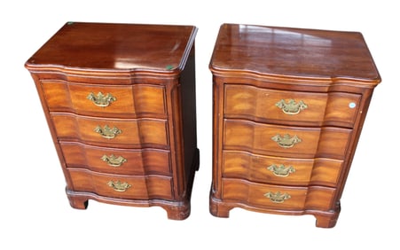 Nice pair of vintage solid mahogany 4 drawer nightstands