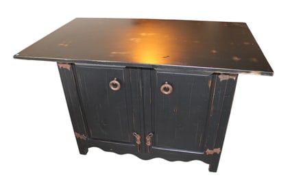Custom made Asian inspired center island cabinet