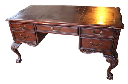 Sligh solid mahogany chippendale executive desk