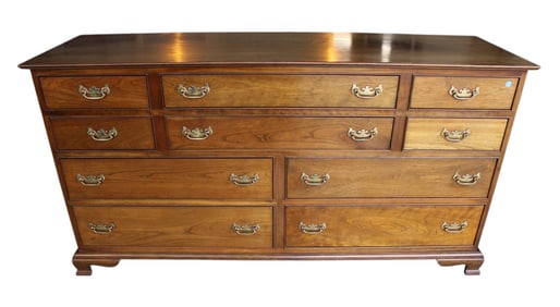 Vintage Stickley solid cherry 10 drawer low chest in original finish