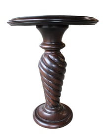 20" solid mahogany pedestal lamp table