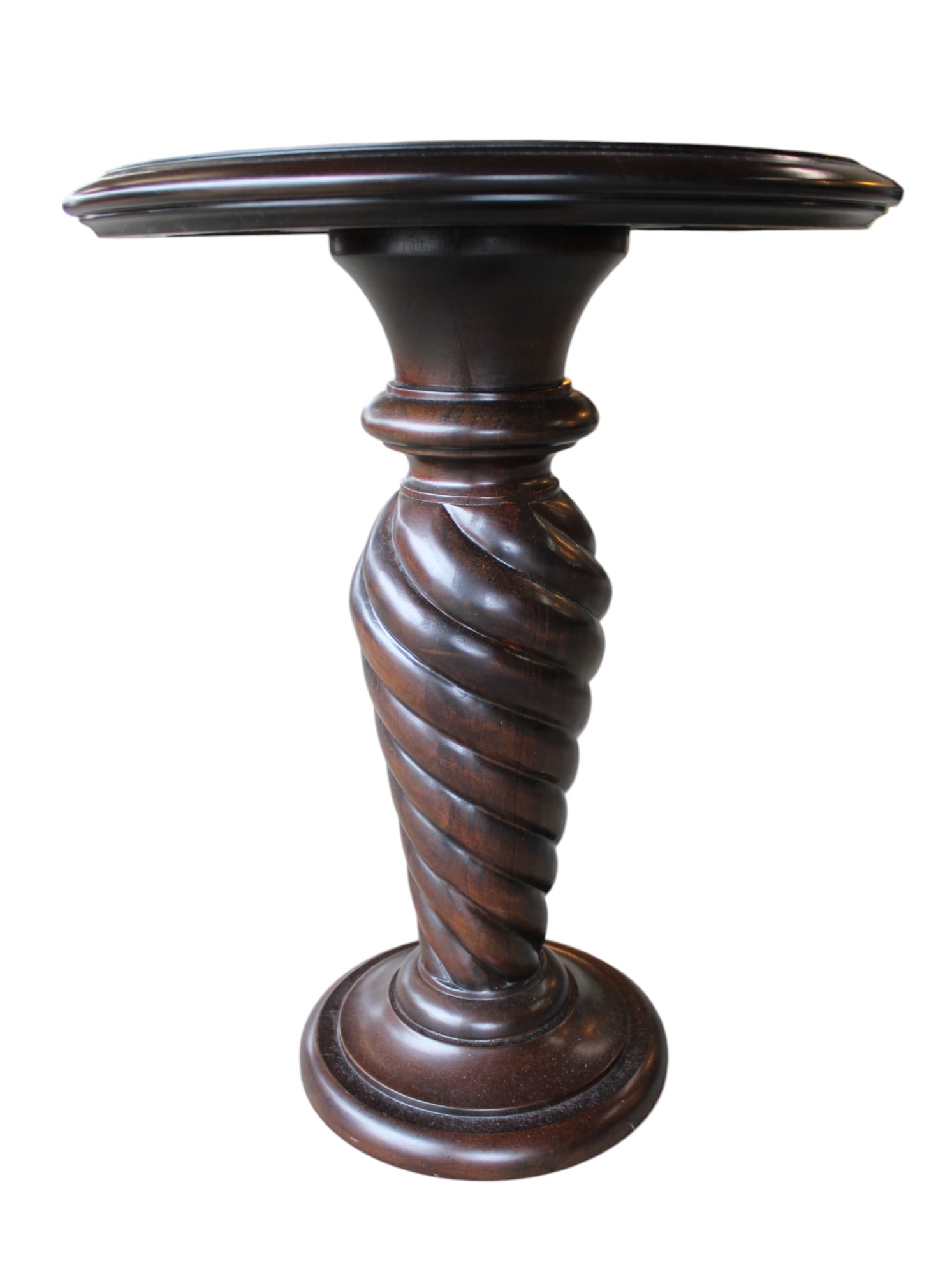 20" solid mahogany pedestal lamp table (1 of 4)