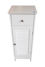 1 drawer 1 door louvre front utility cabinet in white finish