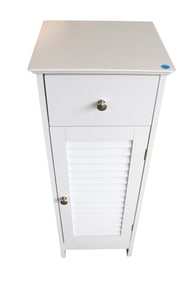 1 drawer 1 door louvre front utility cabinet in white finish