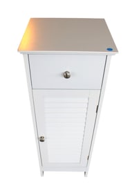 1 drawer 1 door louvre front utility cabinet in white finish
