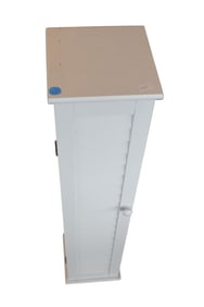 Petite 1 door louvre front utility cabinet in white finish