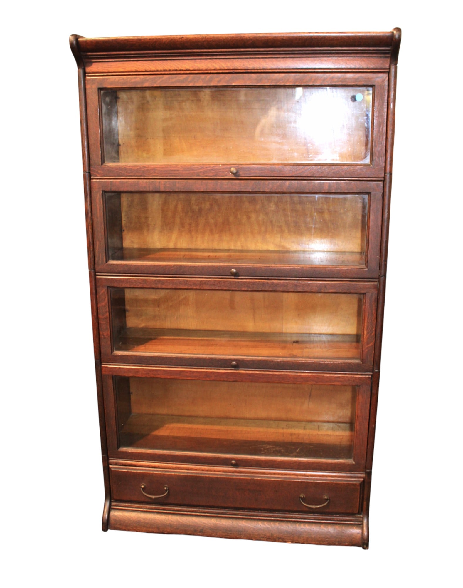 Nice antique oak 4 stack barrister bookcase (1 of 8)