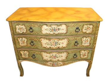 Paint decorated Italian 3 drawer chest