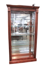 Home Meridian cherry finish sliding door display case