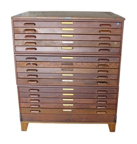 Vintage oak 3 stack 15 drawer map chest/industrial chest