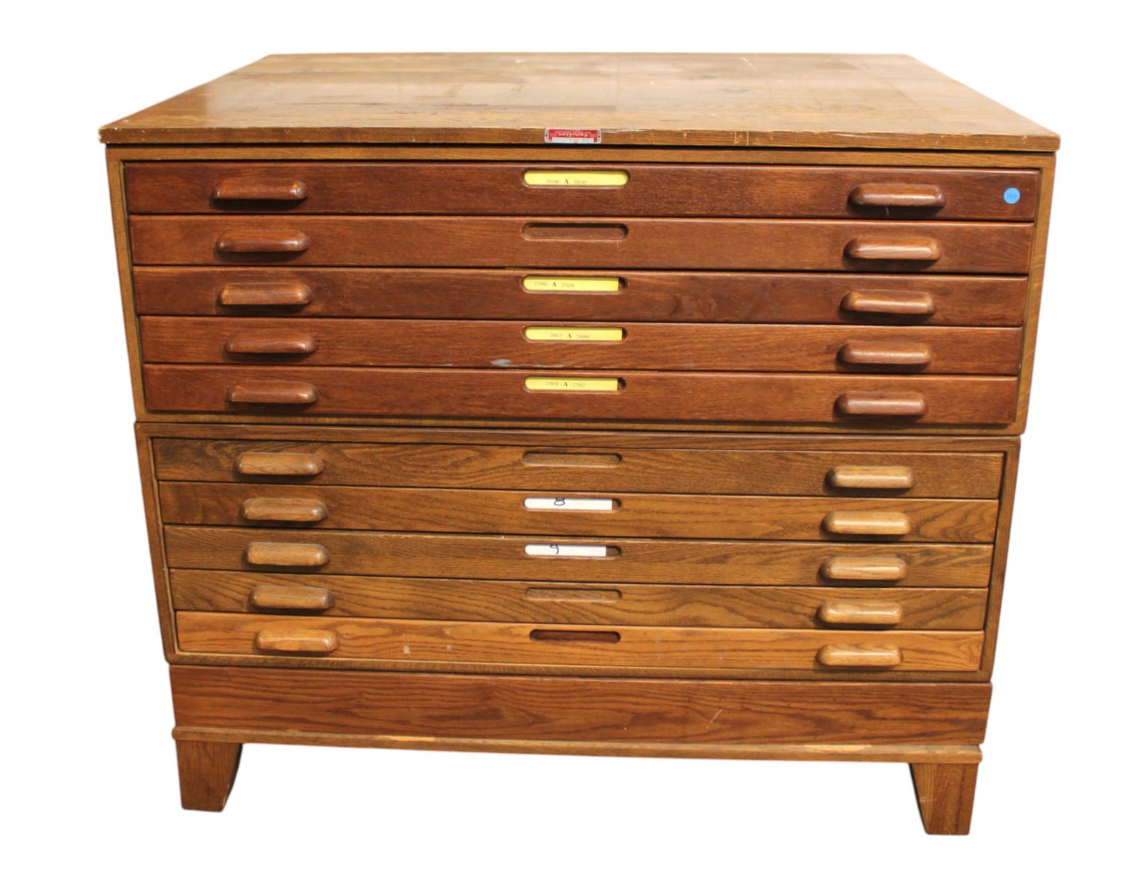 Vintage oak 2 stack 10 drawer map chest/industrial chest (1 of 6)