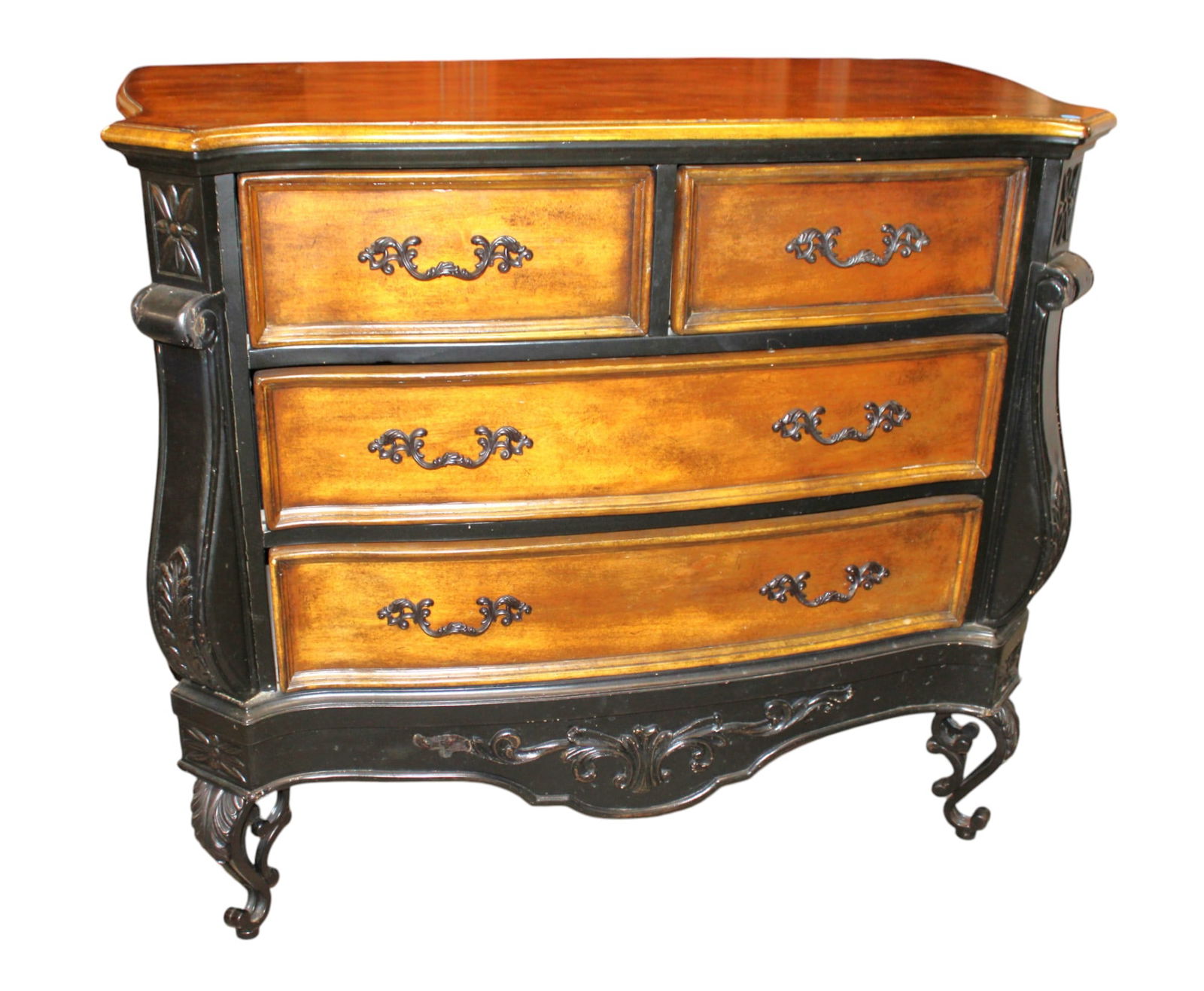 Carved decorator 2 over 2 chippendale style chest (1 of 9)