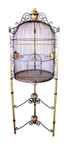 Vintage fancy italian style large 75" high bird cage