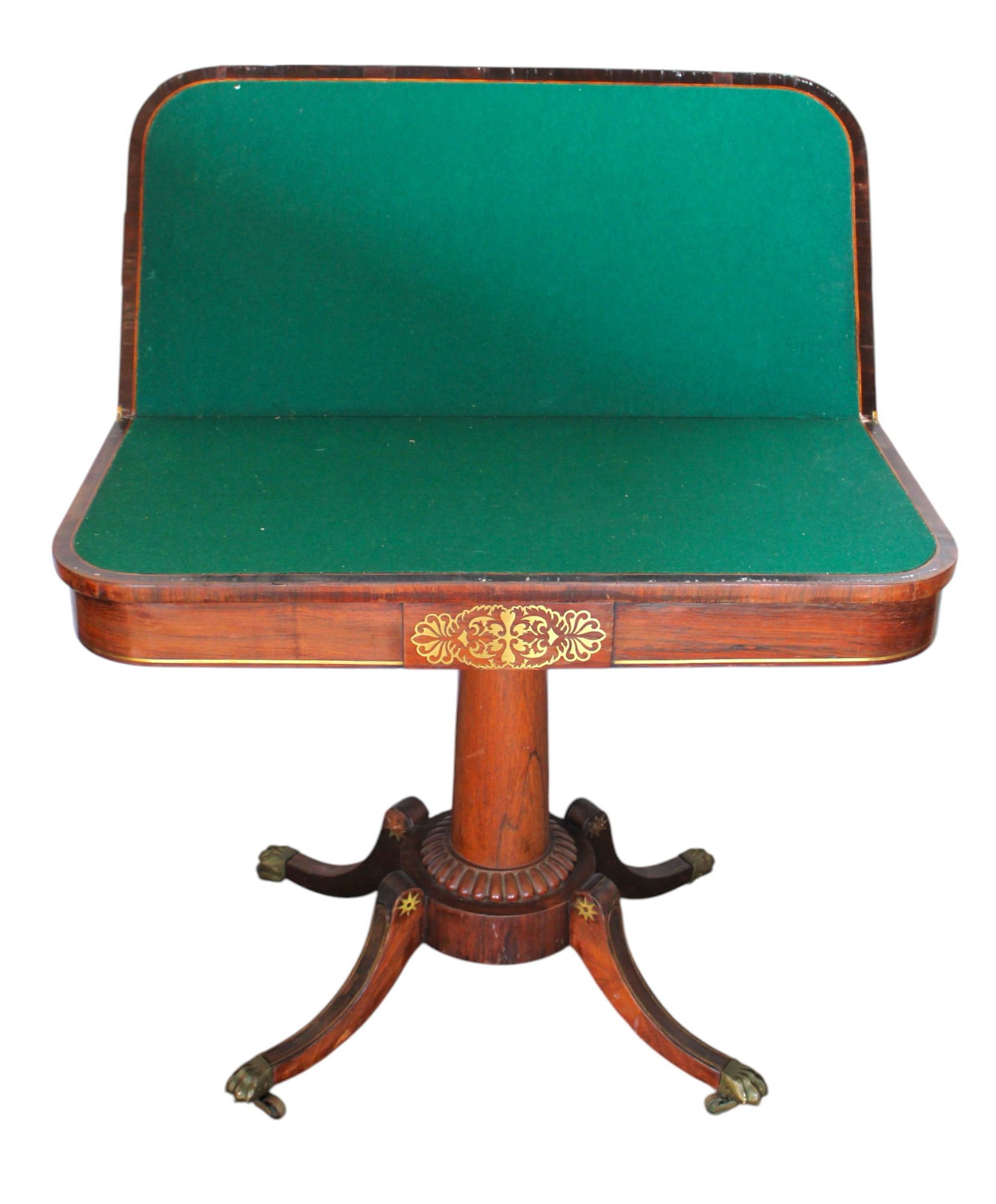 Nice antique french empire rosewood lift top game table (1 of 6)