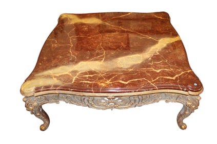 Elaborate ornate square large coffee table Maitland Smith