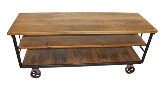 Industrial wooden iron base 3 tier decorator table
