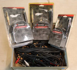 Assortment of microphone cords and other.