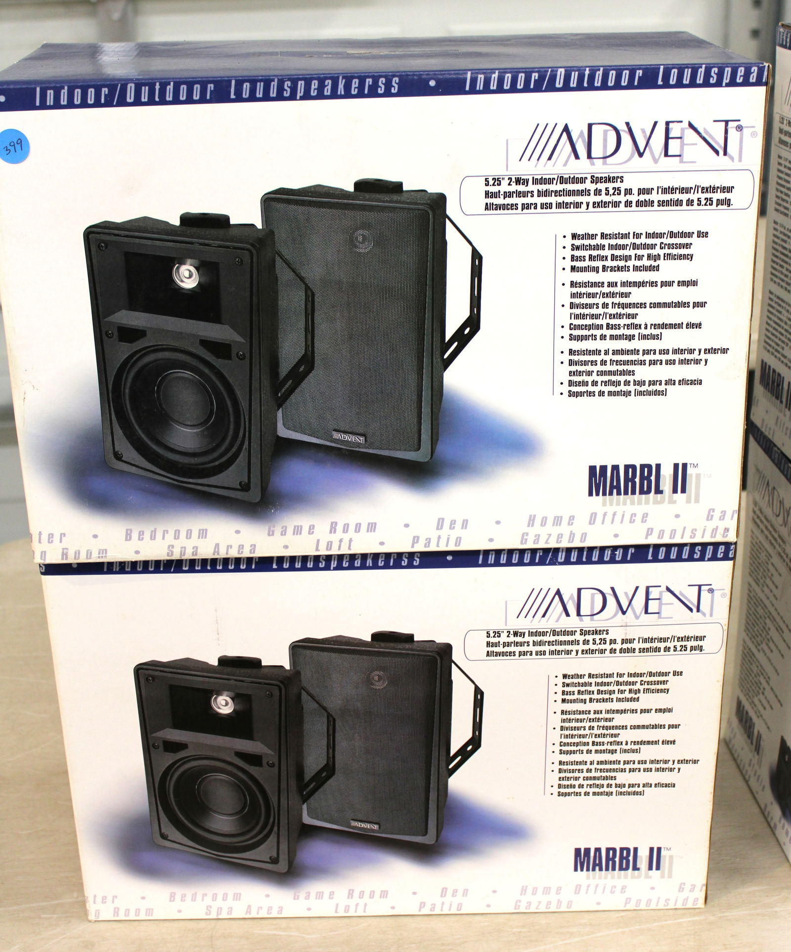 New (2) Pairs 4 speakers total - indoor/outdoor-Advent and Marbl II (1 of 3)
