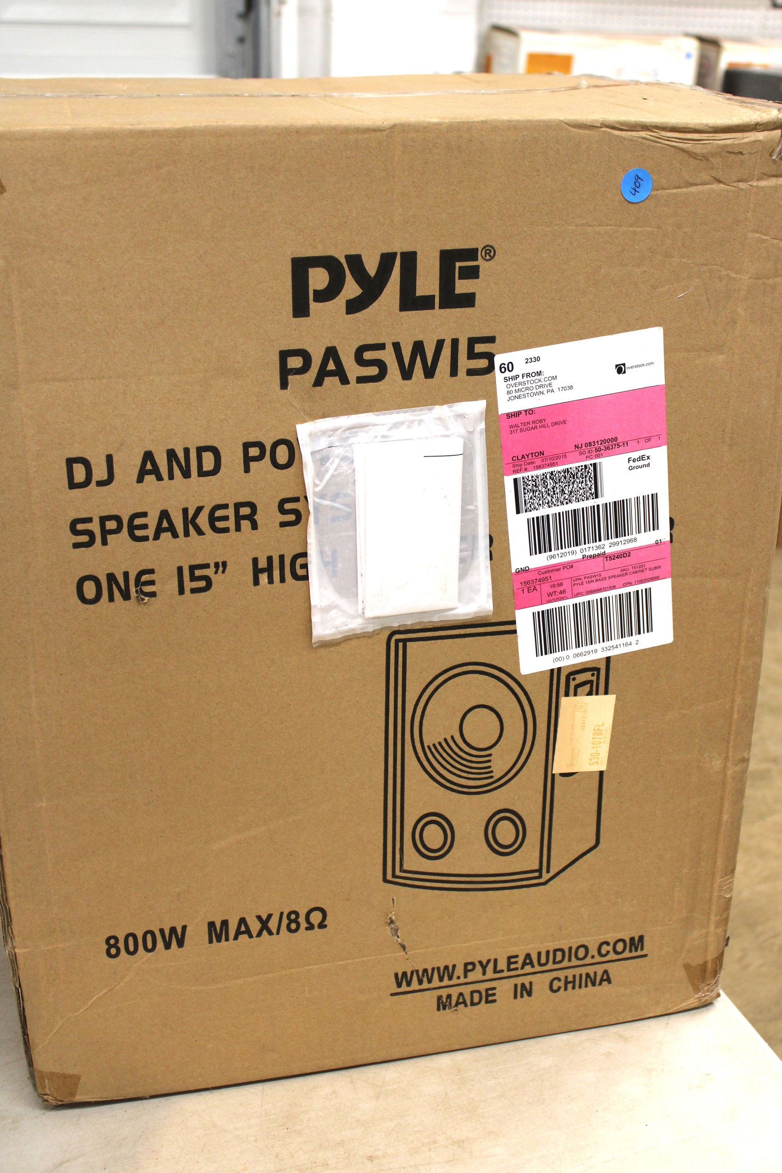 New Pyle PASWL5 DJ and Power Speaker System 15" (1 of 3)