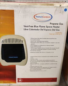 New Feature Comforts Vent-Free Blue Flame Space Heater 10k BTUs