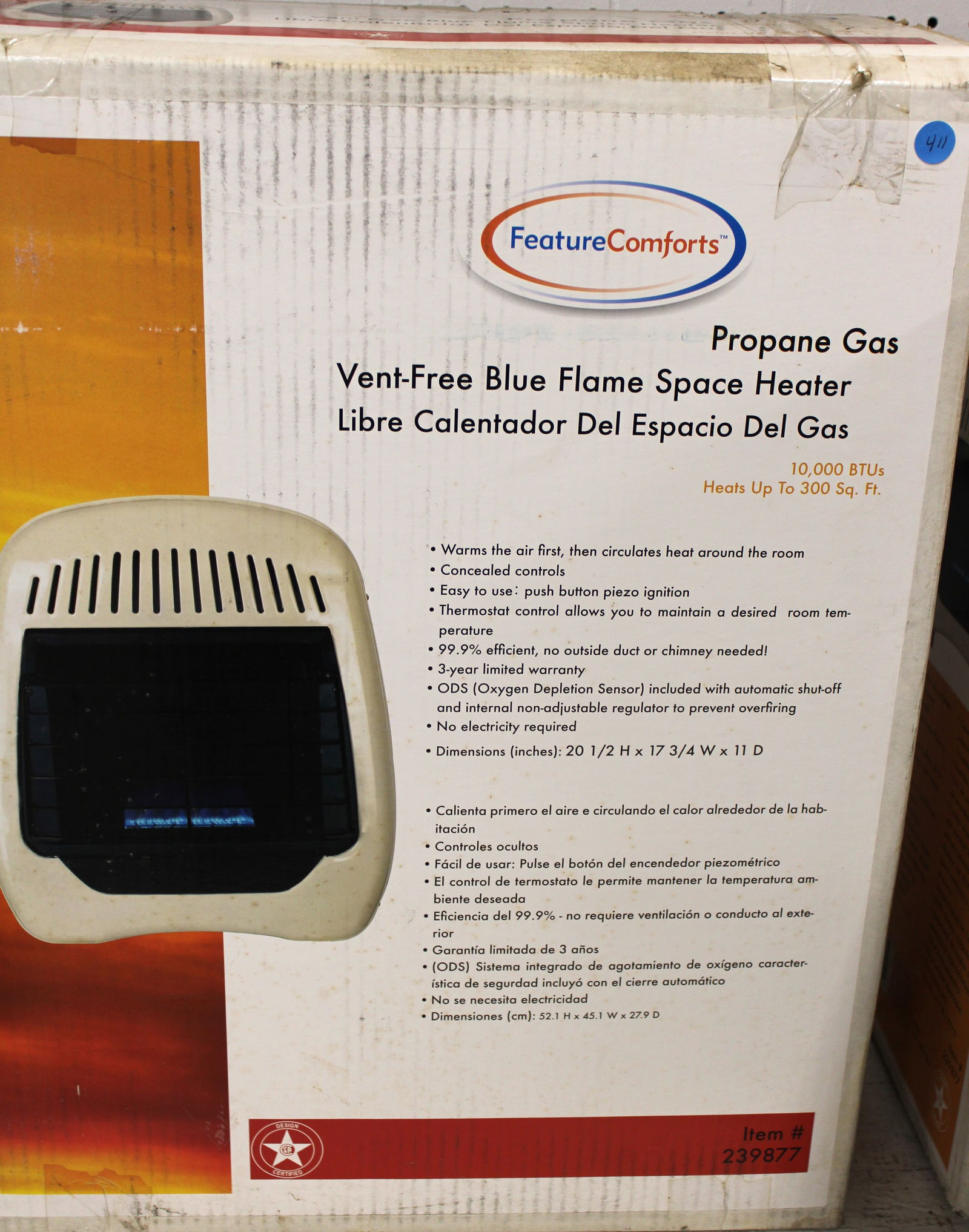 New Feature Comforts Vent-Free Blue Flame Space Heater 10k BTUs (1 of 2)