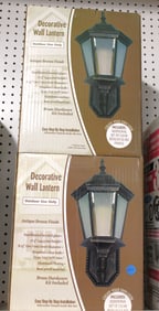 2 decorative outdoor wall lanterns