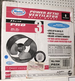Masterflo Power Attic ventilator gable mount fan 3200 sq ft