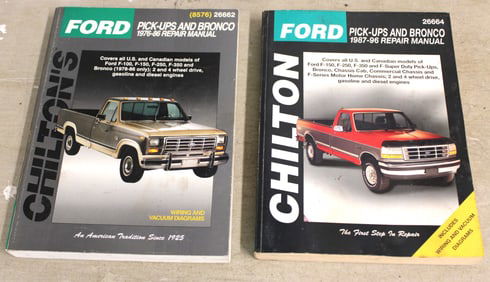 2 Chilton Ford Bronco repair manuals: 1976 to 1986, 1987 to 1996