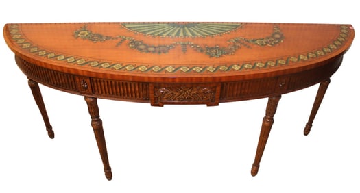 Beautiful Maitland Smith Demilune Console Table