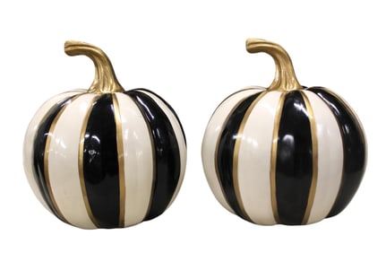 2 MacKenzie-Childs Wooden Pumpkins