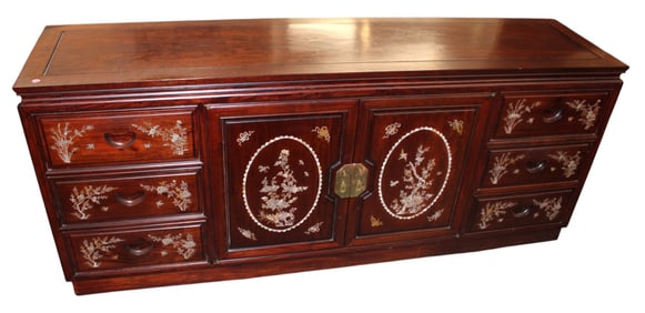 Beautiful Asian Rosewood Mother of Pearl Buffet