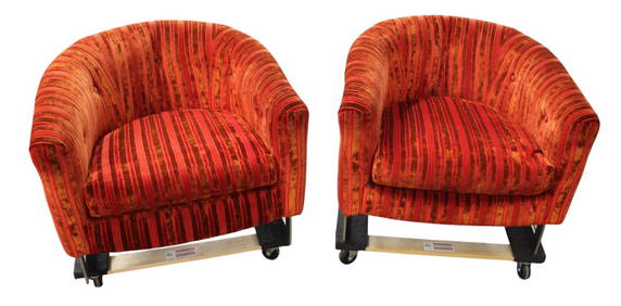Pair Milo Baughman Shawnee-Penn MCM Tub Chairs (1 of 6)