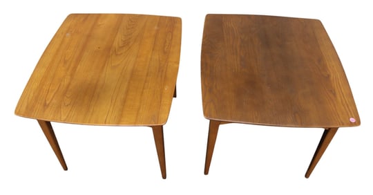 Pair Mid Century Modern Walnut Side Tables