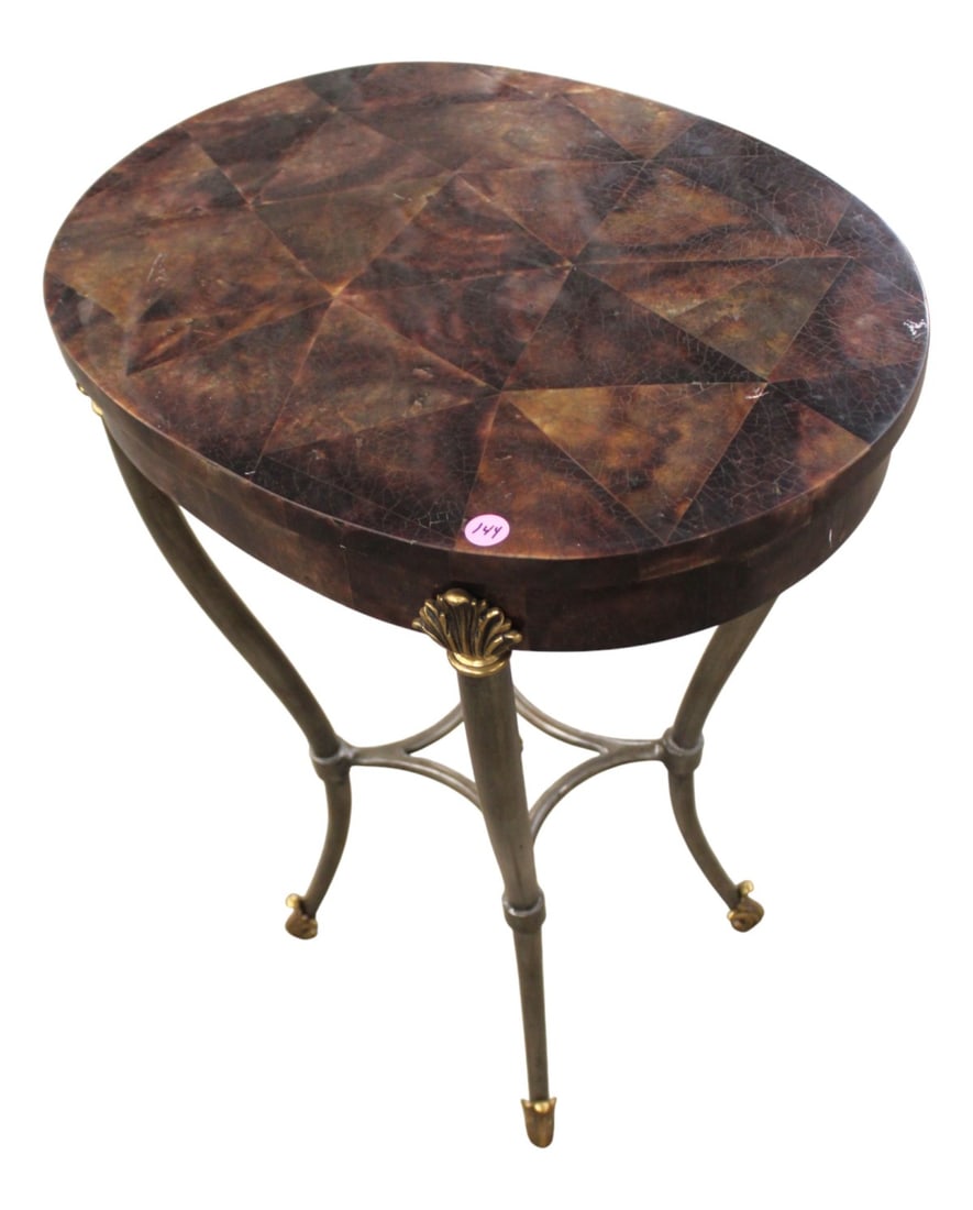 Ethan Allen Oval Tortoise Shell Style Table (1 of 6)