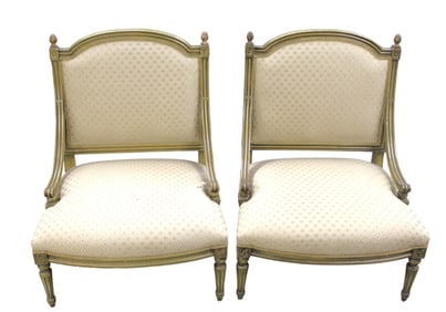 Pair Semi Antique French Parlor Chairs