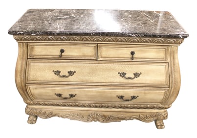 Contemporary Antique Style Marble Top Chest