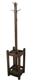 Antique Mission Oak Coat Rack Umbrella Stand