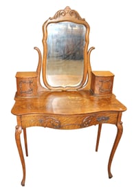 Antique Quartersawn Oak Vanity with Mirror