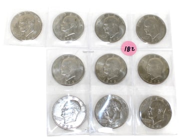 10 US Eisenhower Silver Dollars
